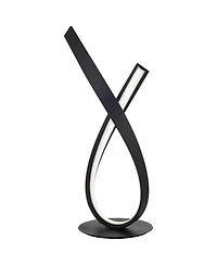 360 Lighting Twist 19 1/4" High Small Modern Accent Table Lamp Led Black Metal Single White Shade Living Room Bedroom Bedside