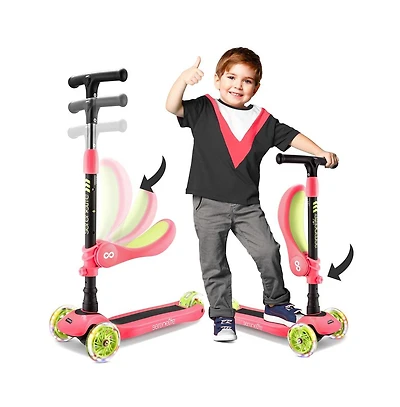 SereneLife Infinity 3-Wheel Kids Scooter With Led Wheels & Comfort Seat - Leopard