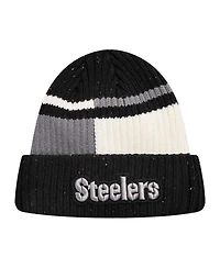 Pro Standard Men's Black/White Pittsburgh Steelers Speckled Cuffed Knit Hat