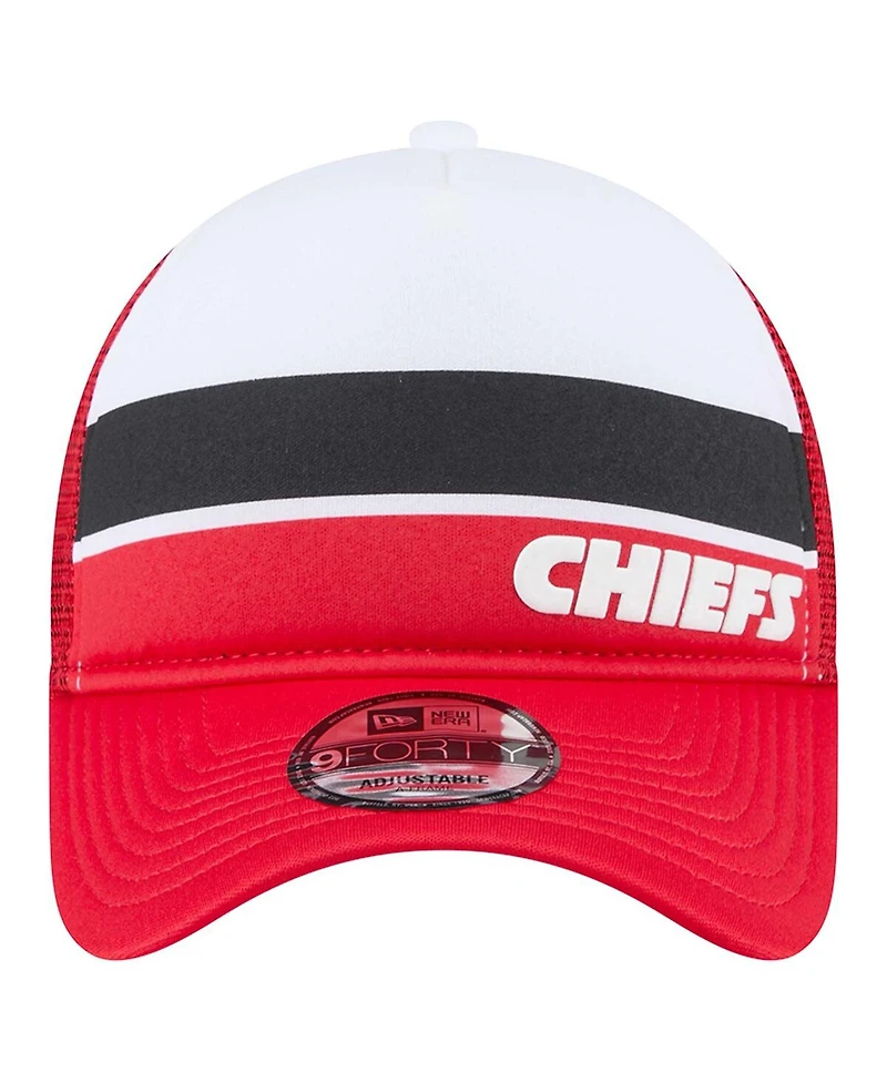 New Era Big Boys and Girls Red Kansas City Chiefs Sport Night Color Block 9FORTY A-Frame Trucker Adjustable Hat