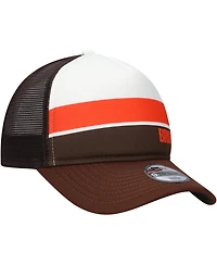 New Era Big Boys and Girls Brown Cleveland Browns Sport Night Color Block 9FORTY A-Frame Trucker Adjustable Hat