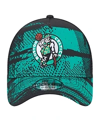 New Era Men's Black/Kelly Green Boston Celtics Tip Off A-Frame Trucker 9FORTY Adjustable Hat