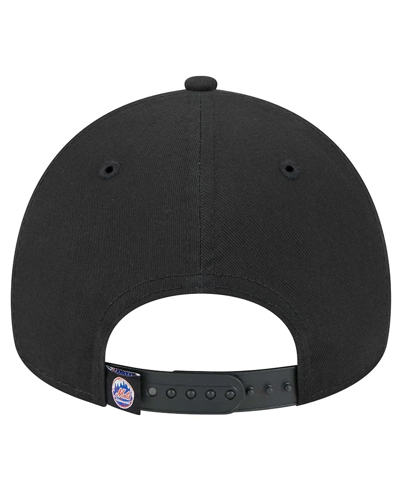 New Era Men's Black New York Mets 9FORTY A-Frame Adjustable Hat