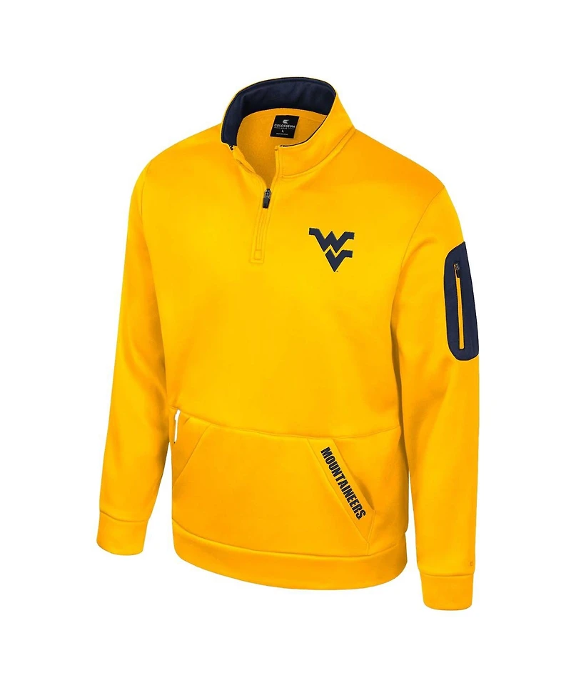 Colosseum Men's Gold West Virginia Mountaineers Mainframe Quarter-Zip Fleece Jacket