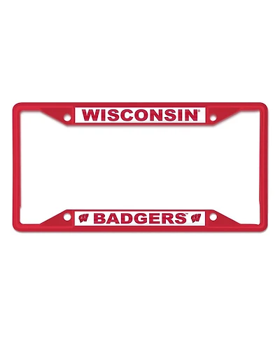 Wincraft Red Wisconsin Badgers Chrome Color License Plate Frame