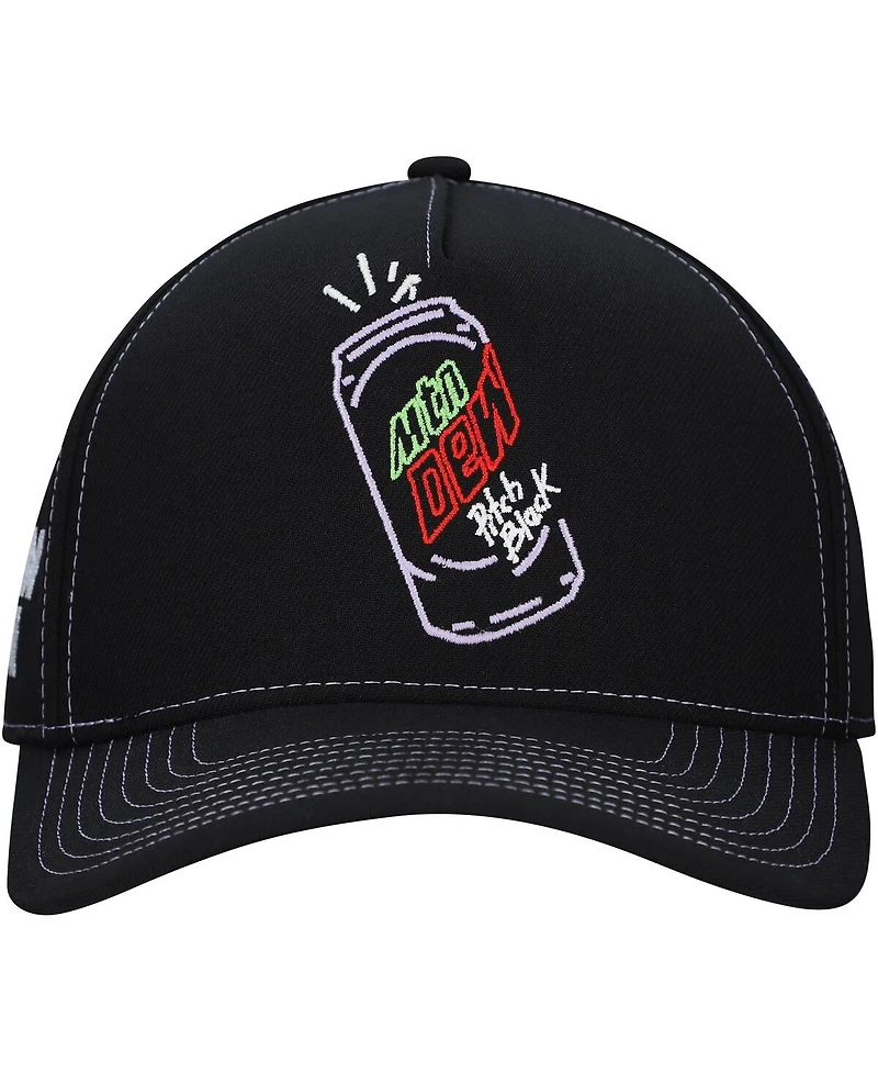 Lids Men's Black Mountain Dew Pitch Black Glow A-Frame Adjustable Hat