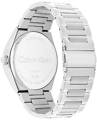 Calvin Klein Men's Distinguish Gmt Silver Tone Stainless Steel Bracelet Watch