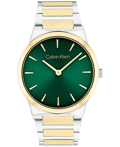 Calvin Klein Women's Ck Linear Elegance Two-Tone Stainless Steel Bracelet Watch, 36mm