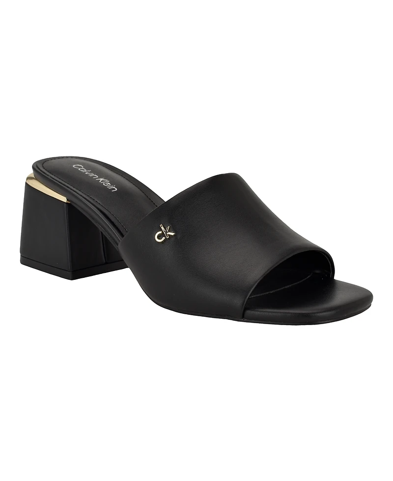 Calvin Klein Women's Rowena Block Heel Slip-On Sandals