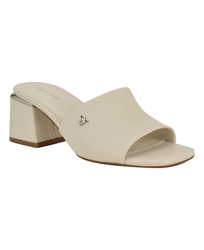 Calvin Klein Women's Rowena Block Heel Slip-On Sandals