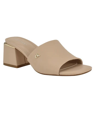 Calvin Klein Women's Rowena Block Heel Slip-On Sandals