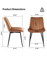 Dyhome Mid Century Dining Chairs, Upholstered Metal Side Chair