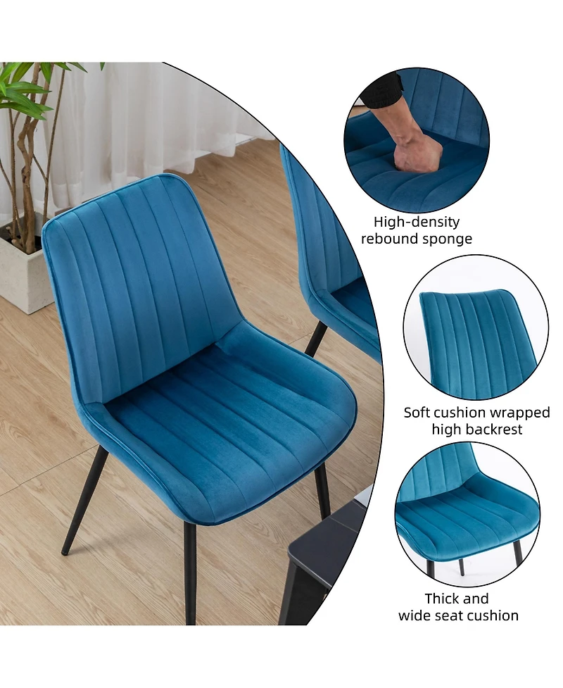 Dyhome Mid Century Dining Chairs, Upholstered Metal Side Chair