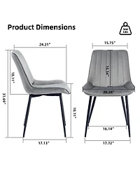 Dyhome Mid Century Dining Chairs, Upholstered Metal Side Chair