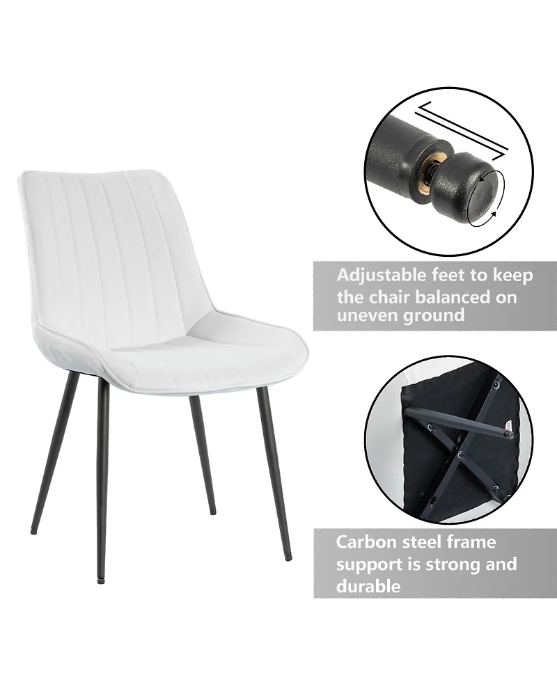 Dyhome Mid Century Dining Chairs, Upholstered Metal Side Chair