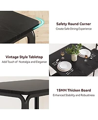 gaomon 3 Piece Dining Table Set for 2 Metal Frame Wood Kitchen Table and 2 Chairs Small Dining Furniture Set for Small Space Apartment Dining Room
