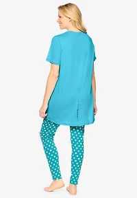Dreams & Co. Women's Graphic Tunic Pj Set