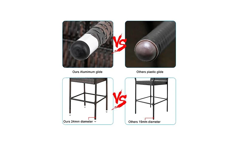 Slickblue 2-Piece High Bar Chair Set for Kitchen Island or Home Bar