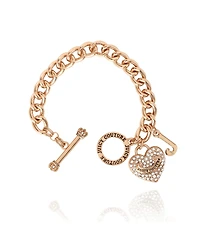 Juicy Couture Toggle Bracelet with Crystal Heart Charm