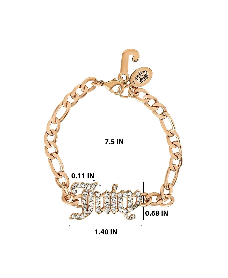 Juicy Couture Crystal Script Logo Chain Bracelet