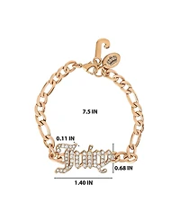 Juicy Couture Crystal Script Logo Chain Bracelet