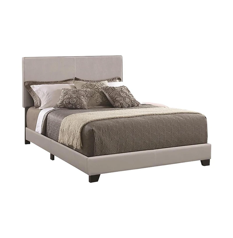Leather Upholstered Twin Size Platform Bed with Modern Design and Sturdy Support