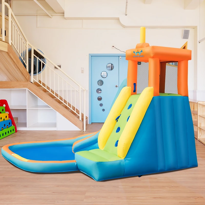 Kids Bounce House Castle Splash Water Pool W/ 740W Blower