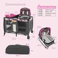 Costway Boys 4 in 1 Convertible Portable Playard Newborn Napper