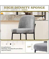Dyhome Bar Stools Set of 2, 28 Inches Modern Counter Height with High Back Metal Legs, Upholstered Tall Barstools for Kitchen Island, Cafe,