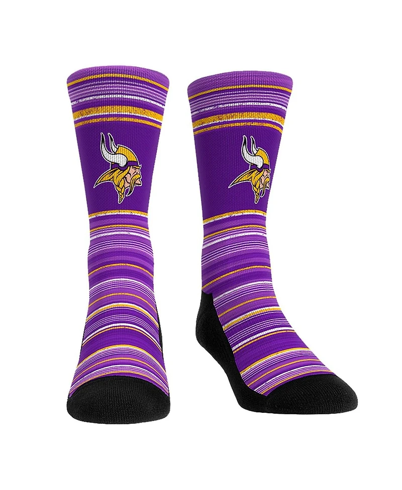 Rock 'Em Men's Minnesota Vikings Primary Crew Socks Boxer Briefs Combo Pack