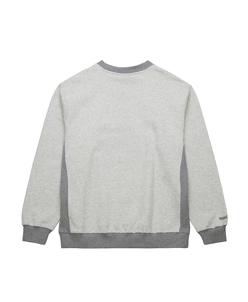 Mitchell & Ness Men's Heather Gray Boston Celtics Vintage Logo Pullover Sweatshirt