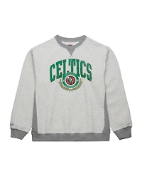 Mitchell & Ness Men's Heather Gray Boston Celtics Vintage Logo Pullover Sweatshirt