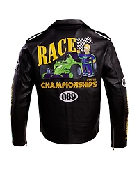 Freeze Max Men's Black The Simpsons Graphic Biker Full-Zip Jacket
