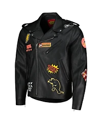 Freeze Max Men's Sylvester Black Looney Tunes Graphic Biker Full-Zip Jacket