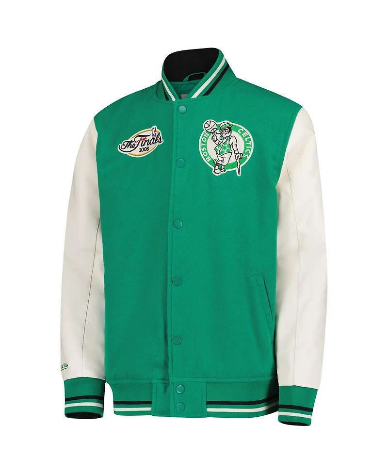 Mitchell & Ness Big Boys and Girls Kelly Green Boston Celtics Full-Snap Varsity Jacket