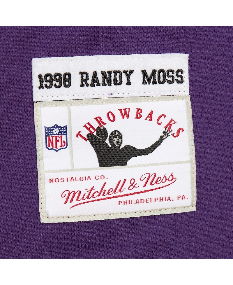 Mitchell & Ness Men's Randy Moss Purple Minnesota Vikings Player Name Number Hoodie Legacy Jersey
