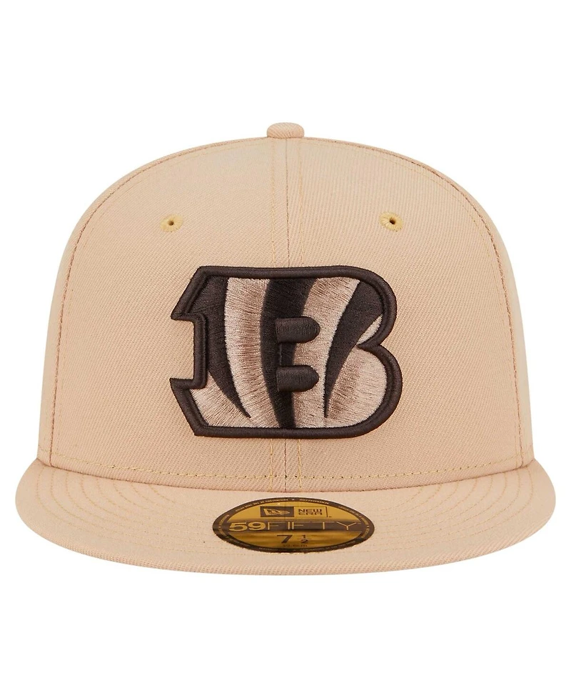 New Era Men's Tan Cincinnati Bengals Candied Pecan 59FIFTY Fitted Hat