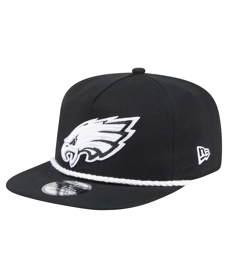 New Era Men's Black Philadelphia Eagles B-Dub Golfer Snapback Hat