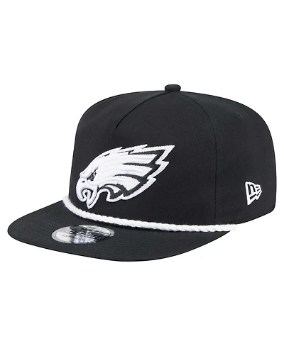New Era Men's Black Philadelphia Eagles B-Dub Golfer Snapback Hat