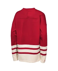 Mitchell & Ness Big Boys and Girls Red Detroit Wings Chainstitch Heavyweight Long Sleeve Top