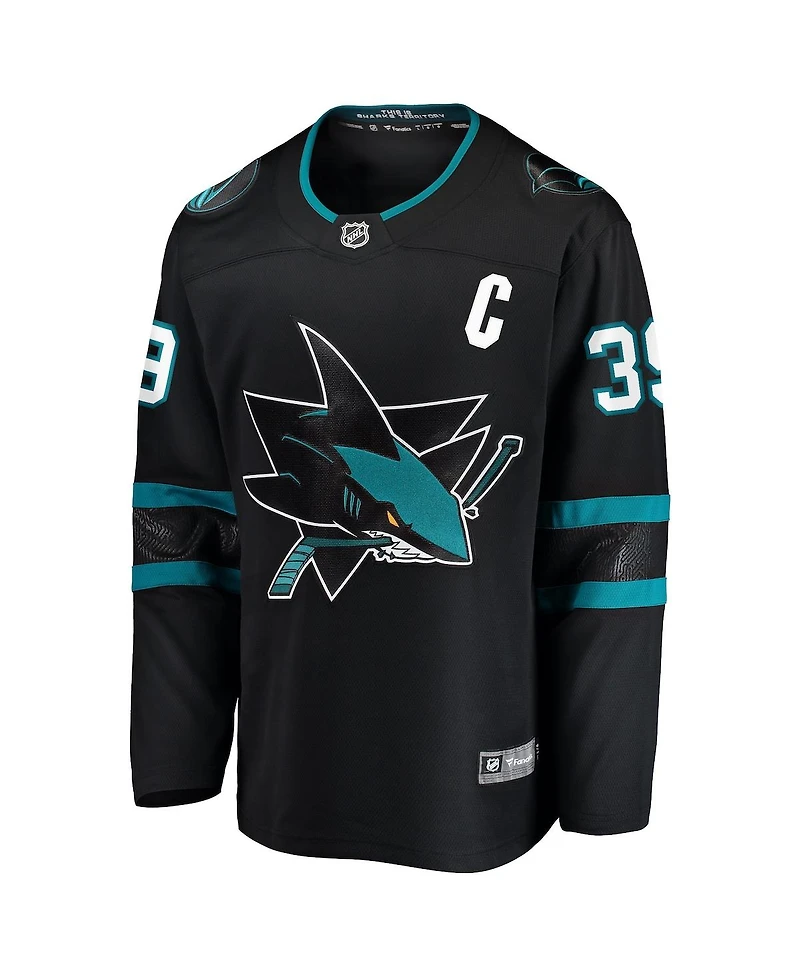 Fanatics Men's Logan Couture Black San Jose Sharks Alternate Premier Breakaway Player Captain Jersey