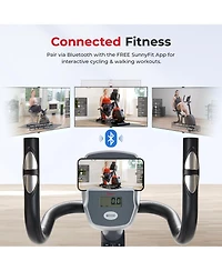 Sunny Health & Fitness Indoor Magnetic Smart Recumbent Exercise Bike with Free SunnyFit App via Bluetooth