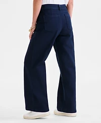 Style & Co Petite Mid-Rise Dobby Twill Wide-Leg Pants, Exclusively at Macy's