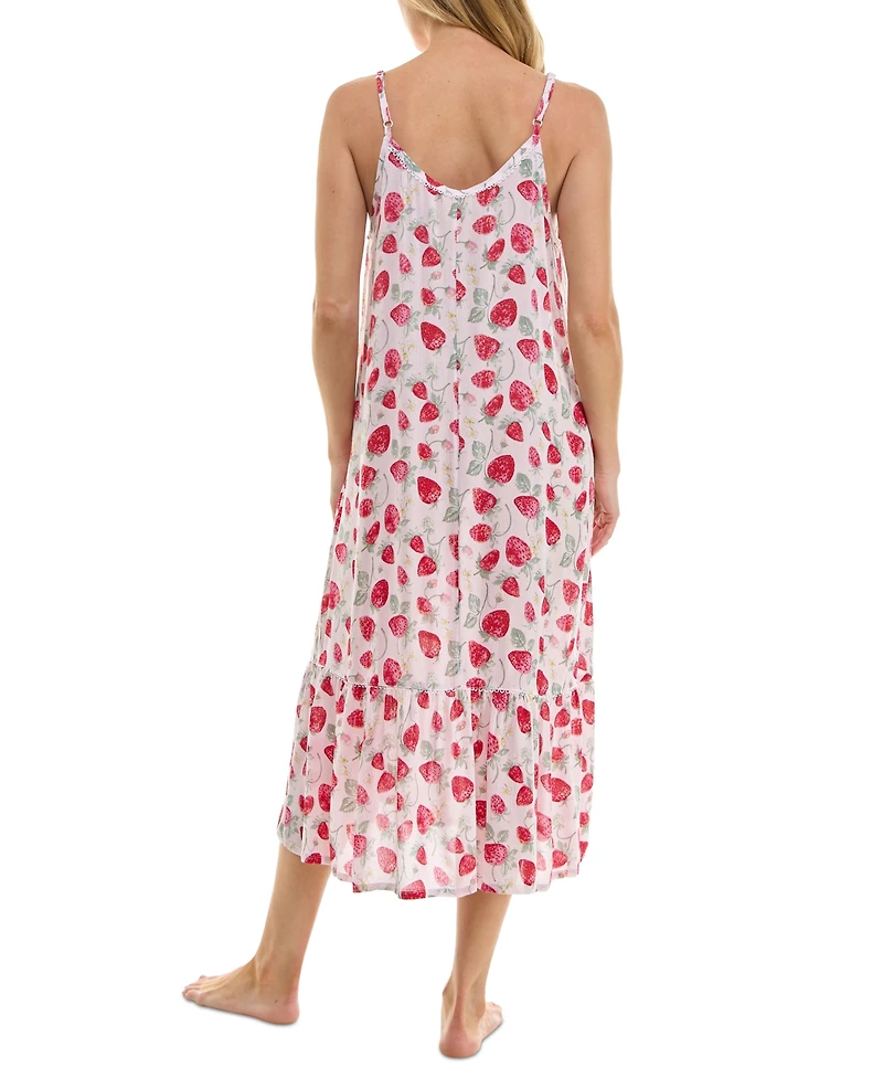 Roudelain Women's Printed Tiered Hem Nightgown