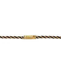 Esquire Men's Jewelry Black Cord Intertwined Rope Link 22" Chain Necklace in Gold-Tone Ion-Plated Stainless Steel, Exclusively at Macy's
