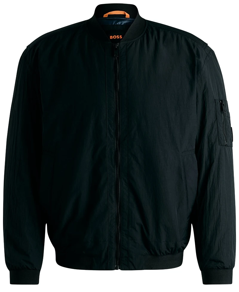 Boss by Hugo Men's Logo Badge Water-Repellent Bomber Jacket