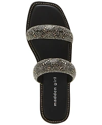 Madden Girl Partly Rhinestone Two-Band Slide Sandals