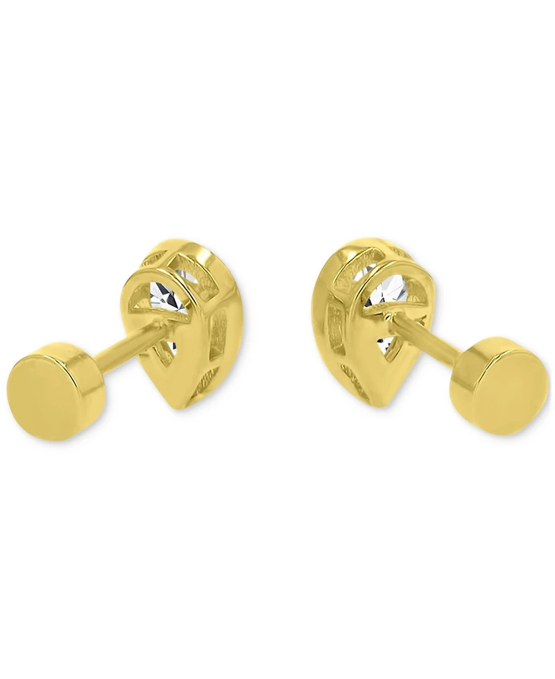 Cubic Zirconia Tear-Shape Stud Earrings (1-1/3 ct. t.w.) in 14k Gold-Plated Sterling Silver