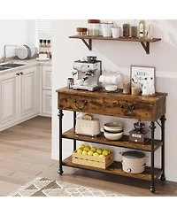 Gaomon Console Tables for Entryway, Small Entryway Table with 2 Drawers, Narrow Console Table with Storage Shelves for Living Room, Hallway Table, Sof