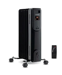 Oil Radiant Heater with Adjustable Thermostat Remote Overheat & Tip-Over Protection